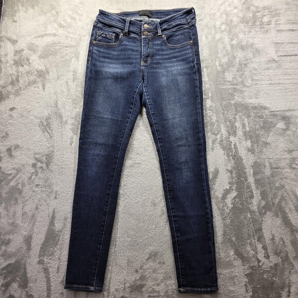 Buckle Black Skinny Jeans Womens 28x32 Blue Dark Wash Stretch Denim Fit 53 - Picture 1 of 10